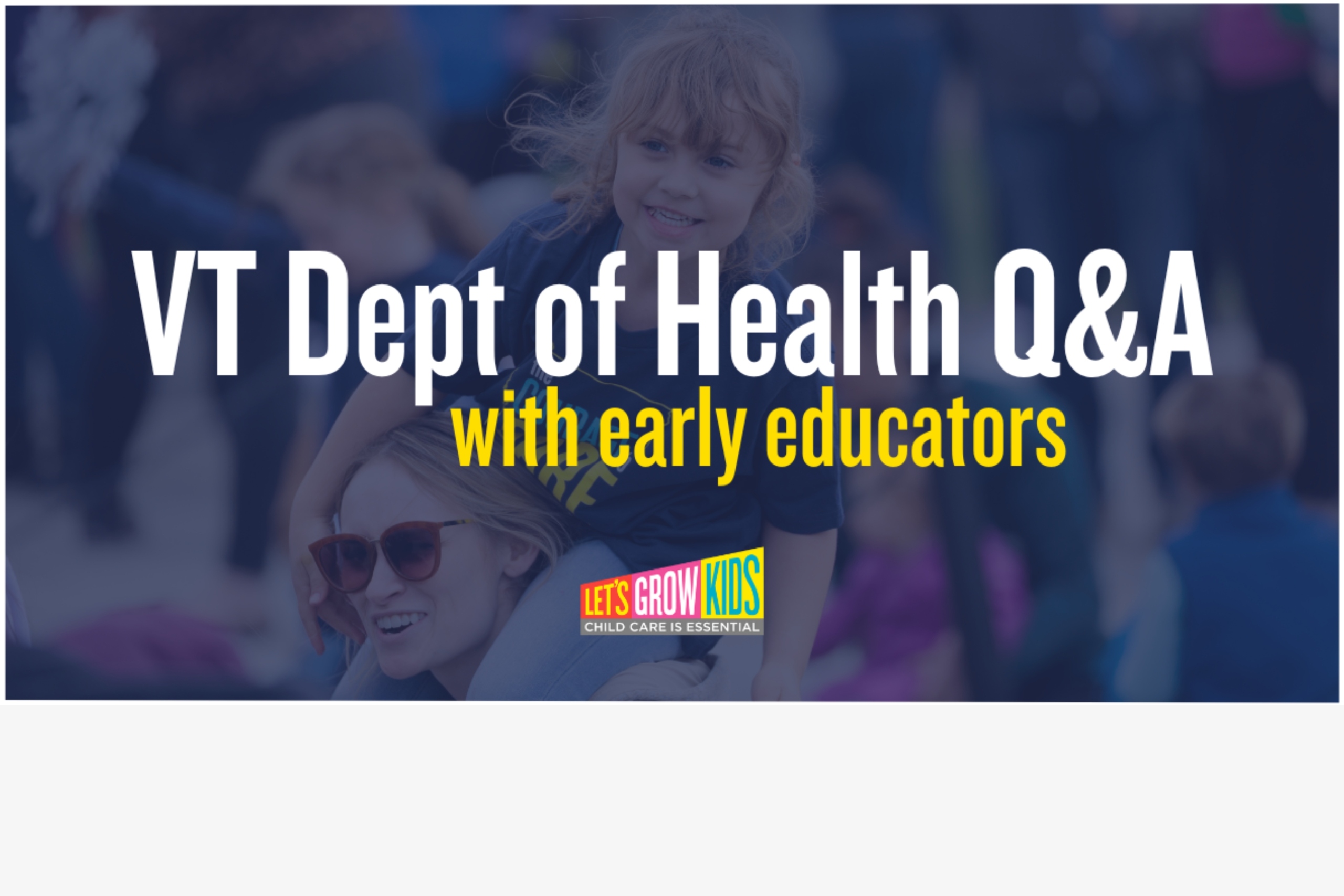 Early Childhood Educators: Vermont Department of Health Q&A